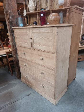 Antique pine linen press