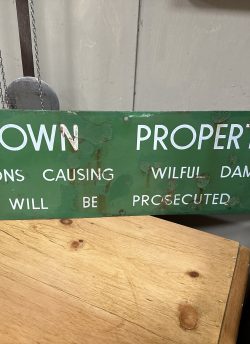Old metal Crown Property sign