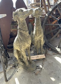 Pair of French lurcher statues