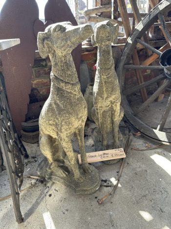 Pair of French lurcher statues - Image 3