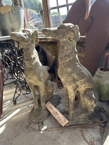 Pair of French lurcher statues - Image 4