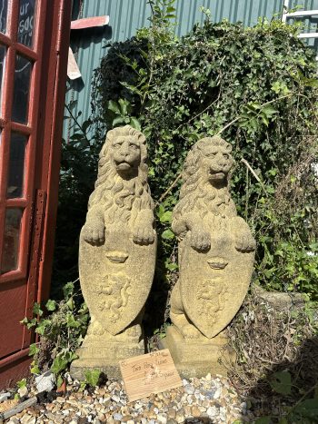 Upright lion garden statues - Image 2
