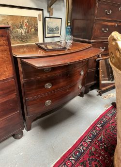 Mahogany bow front chest of drawers