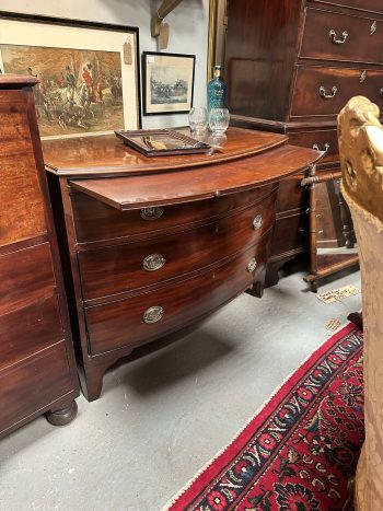 Mahogany bow front chest of drawers