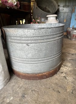 Large galvanised planter
