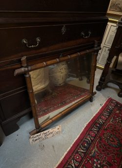 Turned, faux bamboo mirror