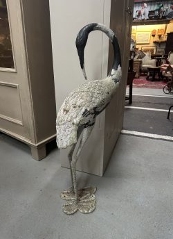Painted metal heron