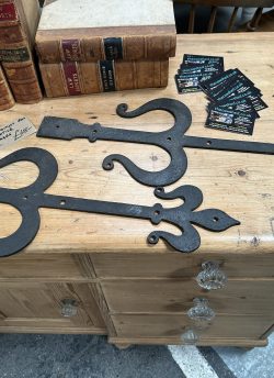 Pair of wrought iron decorative hinges