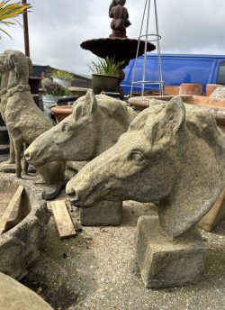 Horse head statues