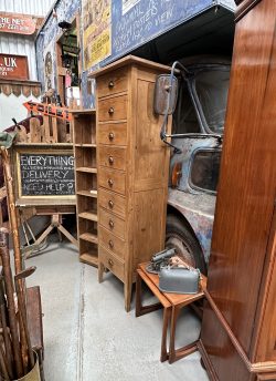 Long tall Sally, pine chest of drawers.